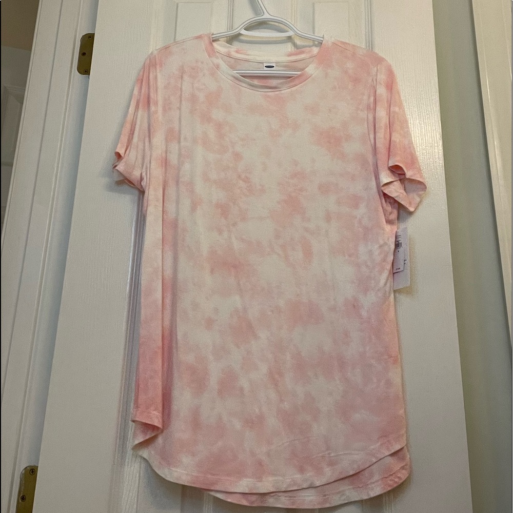 Old Navy Tie Die Pink and White T-shirt Womens M NWT